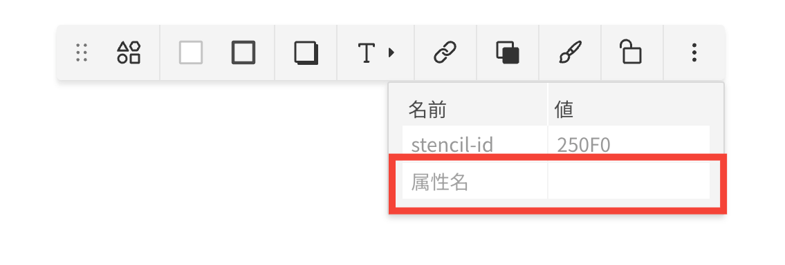 Cacooのでカスタム属性を設定している状態のスクリーンショット